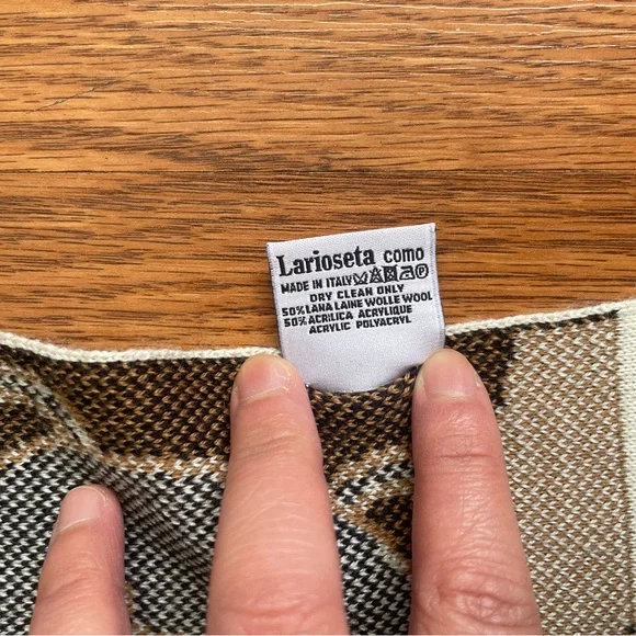 Moschino Teddy Bear Scarf Knit Logo Shawl Brown White - Picture 3 of 5